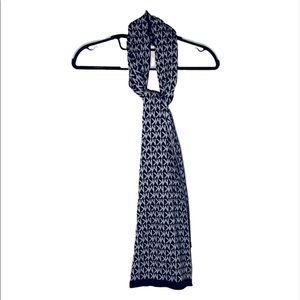 NWT Michael Kors: Black, Gray & Black Logo Scarf